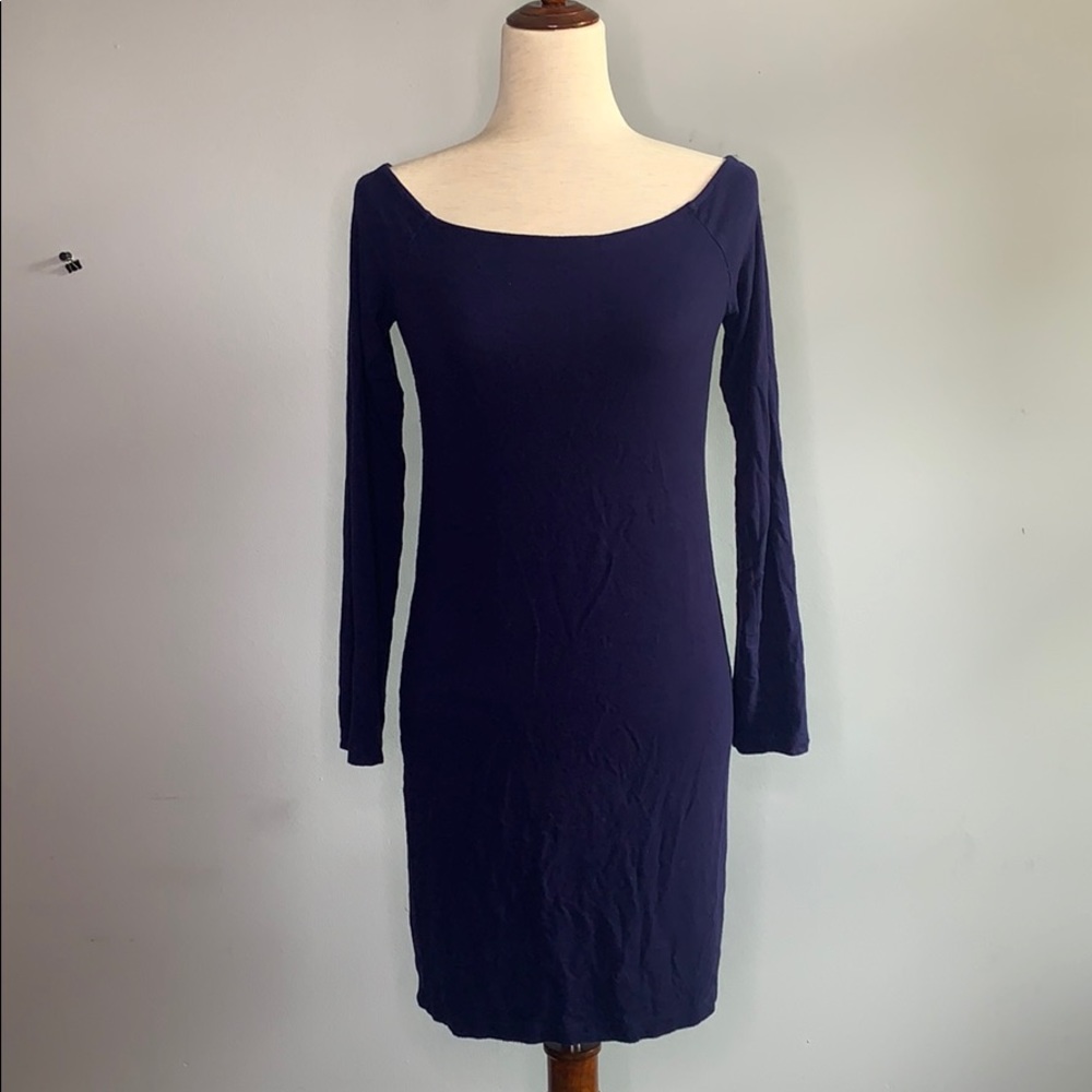 Forever 21 Navy Blue Long Sleeved Bodycon Dress XL - Picture 1 of 8